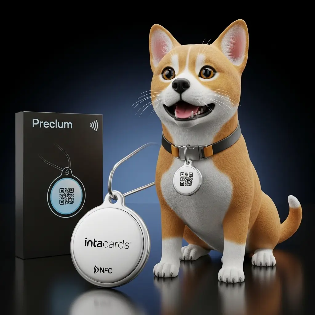 Intacards NFC Pet Tag – (Basic-White)